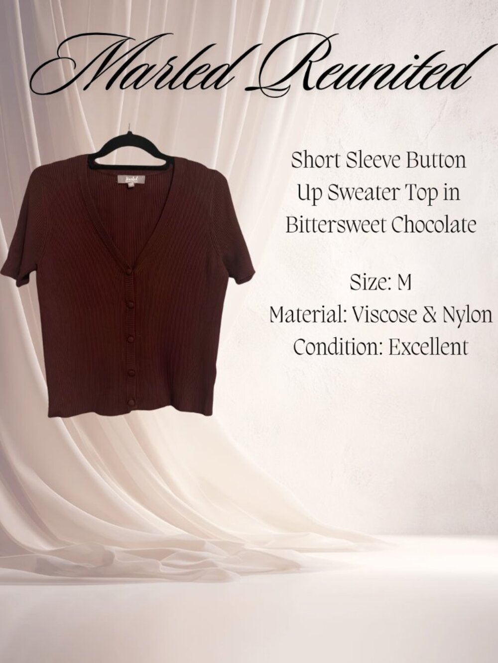 Marled Reunited Short Sleeve Button Up Sweater